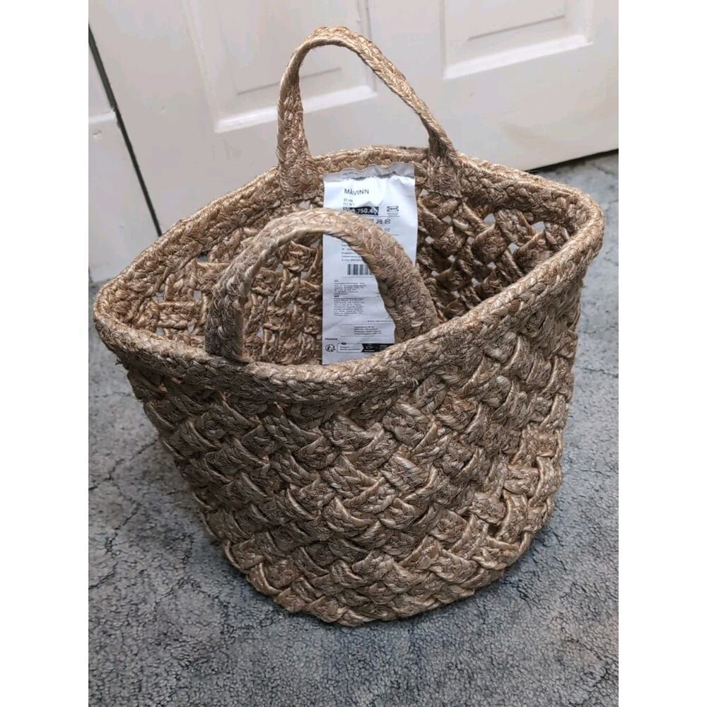 IKEA MAVINN Basket, 31 cm, 12 ¼" 105.750.40, Limited Collection, 100% Jute NEW